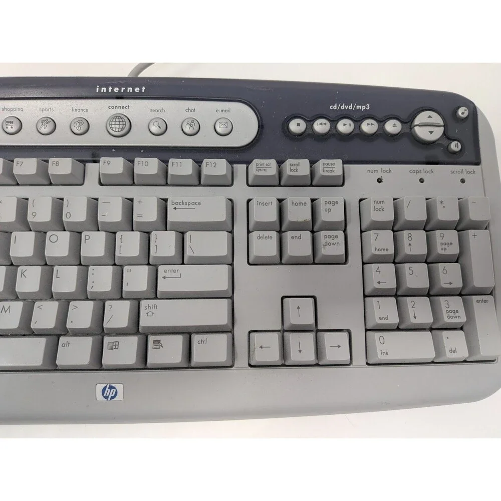 Vintage HP SK 5181 Wired PS/2 Desktop Computer Keyboard 5185-1596 Clicky